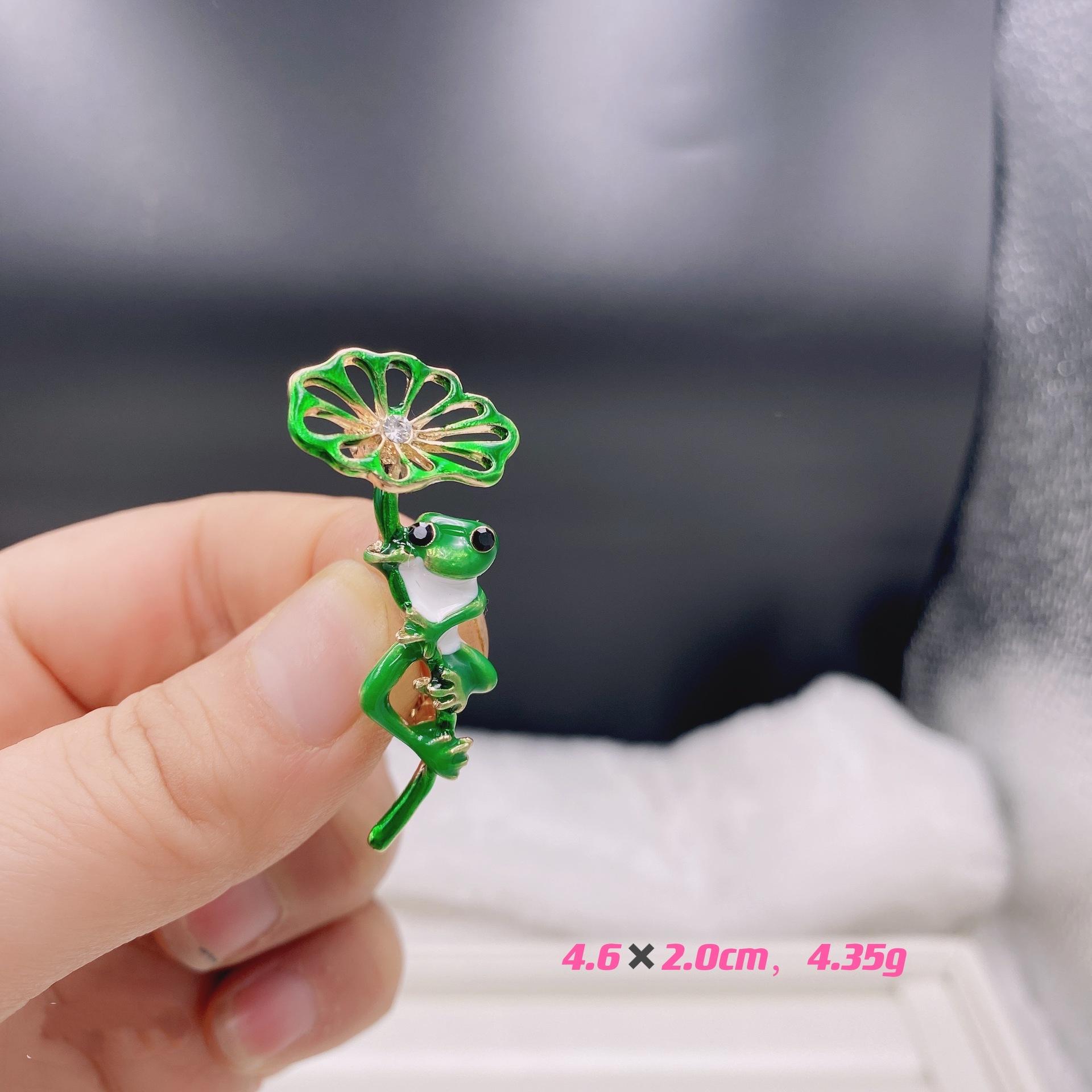 

Классическая эмалевая брошь-зонт с лягушкой для женщин и мужчин, модные винтажные креативные значки, аксессуары, унисекс, для одежды, сумки, пряжки, булавки