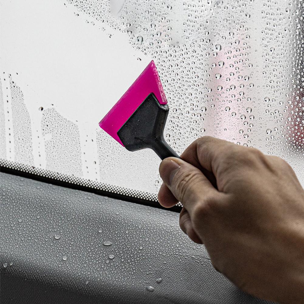 Car Corner Windshield Window Tint Mirror Squeegee Rubber Blade Scraper Handheld Cleaning Tool
