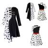 Bezauberndes Kinder Cruella De Vil Gepunktetes Cosplay Kostüm Kleid Für Theatralische Aufführung