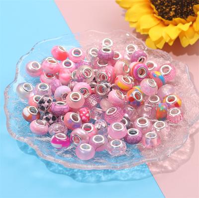30/50/100pcs Large Hole Beads for Jewelry Making, European Spaced Beads for Crafts, Bulk Garden Beads, DIY Bracelets, Necklaces, Accessories