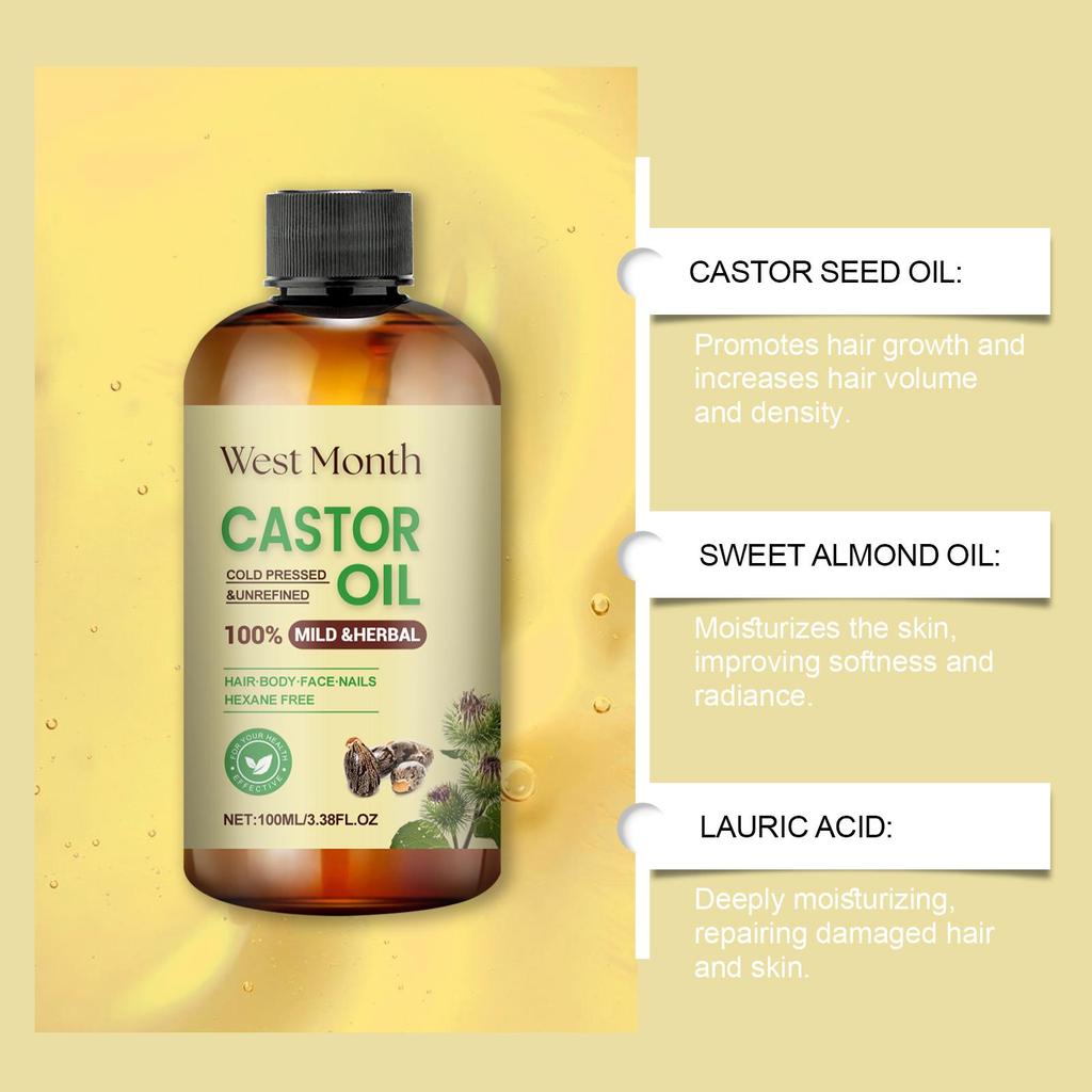 Hair Care Castor Oil Nourishing Long-Lasting Hyrdation Promote Nails Growth Eyebrow Thickener Moisturizing Multi-effect Care Oil