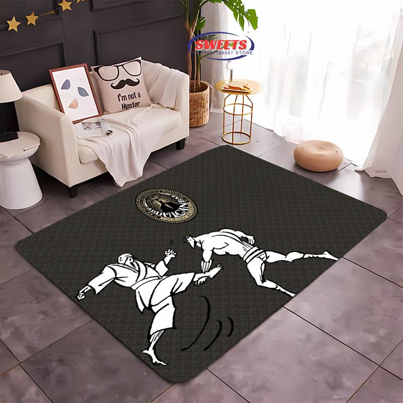 3D Jiu-Jitsu Warrior Japanese Bjj Gi & Black Belt Mma Rug, Carpet for Living Room Bedroom Sofa Doormat Decor Non-slip Floor Mat