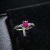 5 * 7 Coconut Round Ruby And Sapphire Ring, Light Luxury High-End Twist Colored Treasure Ring