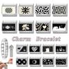Y2K Creative Black Series Sun Moon Eye Heart Star Sunflower Cat Italian Charm Links Fit 9mm Stainless Steel Bracelet DIY Making