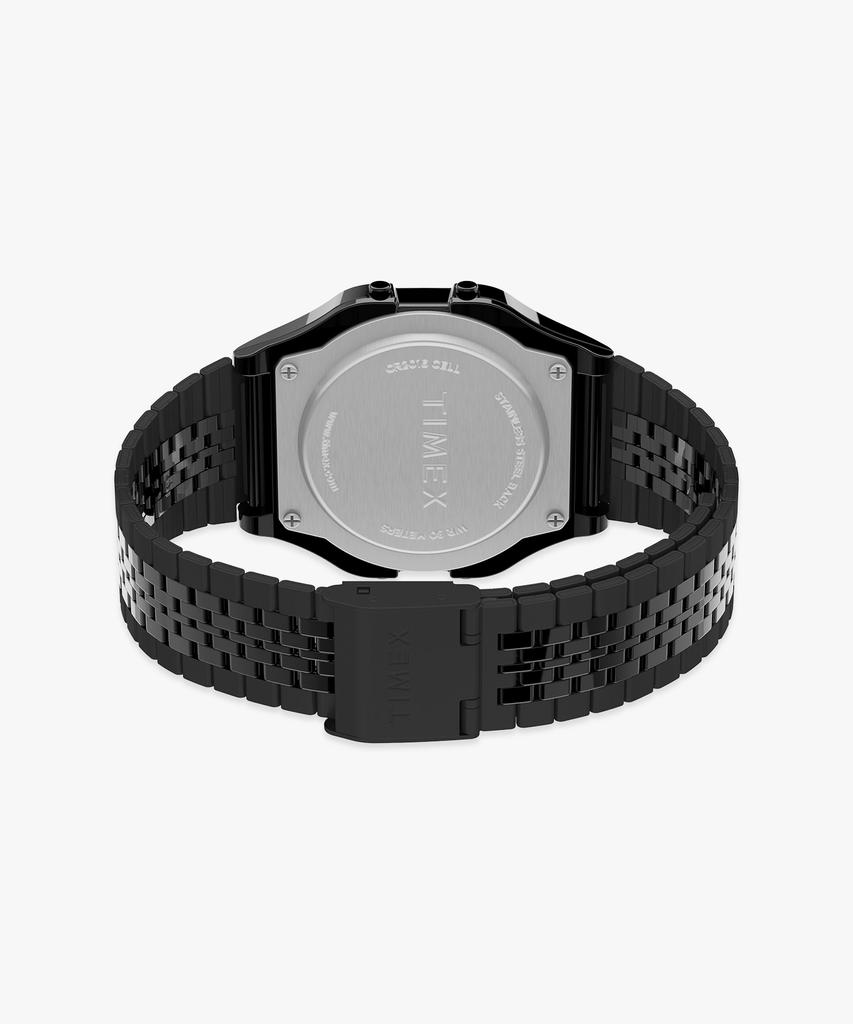 Taimaegseu T80 All Black Metal Strap Digital Watch 34Mm