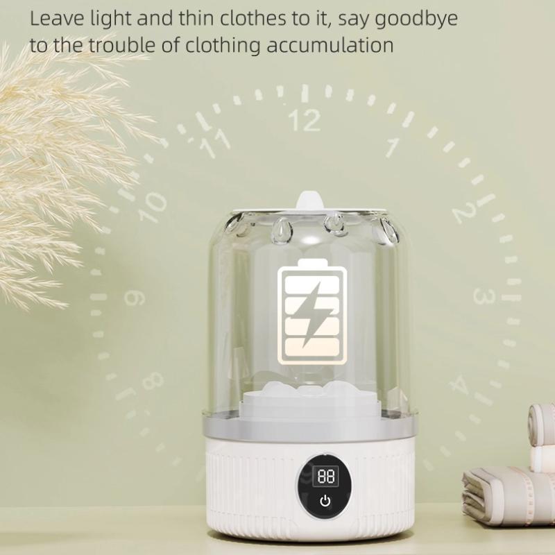 Mini Pralka ze Sterylizacją Niebieskim Światłem do Bielizny i Skarpet, Bezprzewodowa W Pełni Automatyczna Ładowana Pralka Kubek