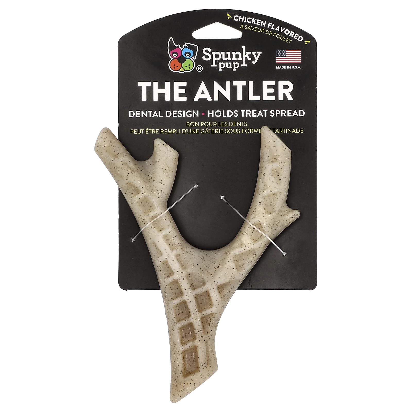 

Spunky Pup, Deer Antler, Elk Shape, Chewable Toy, Chicken, 1 Count