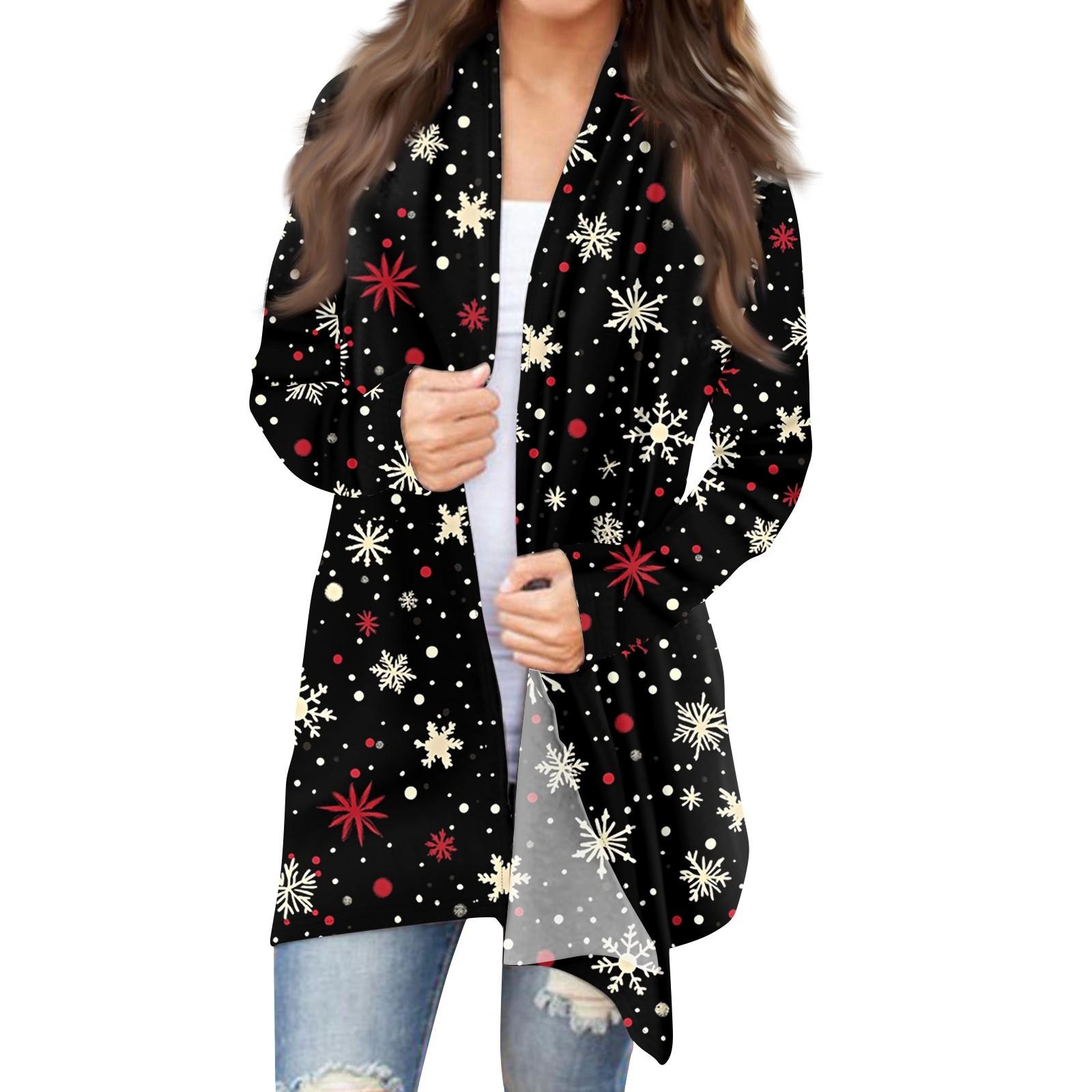 Женская модная рождественская куртка с принтом — фото 4