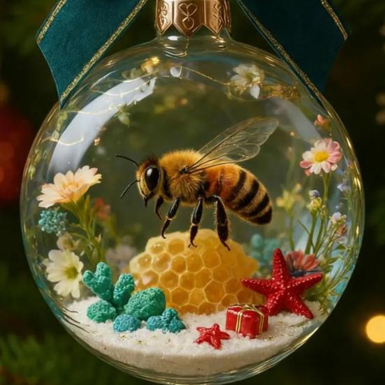 Zvířecí vánoční ozdoby ručně vyráběné 3D želva/tučňák/včela/jezevčík průhledná koule ozdoba na vánoční stromek sváteční domácí párty dekorace