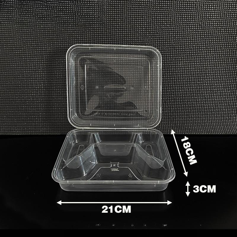 Disposable Thickened Food Container 3 4 5 Compartments with Lid for Canteen Business Meal Delivery