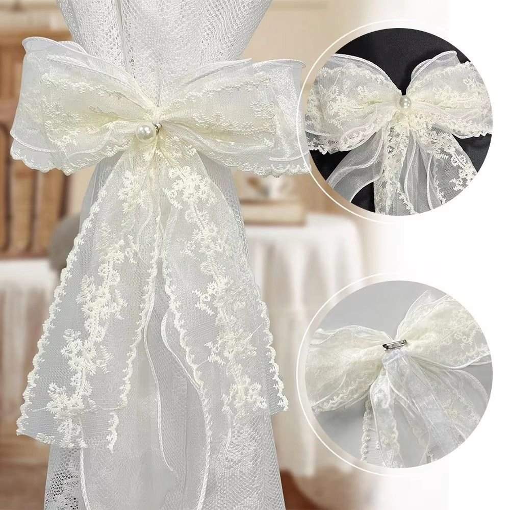 Lace Bow-knot Curtain Tieback Clip Easy Installation Curtain Tieback  Window Drapery