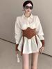 French Style Oversized Shirt With 3d Effect And Polo Collar For Women Spring Casual Wear