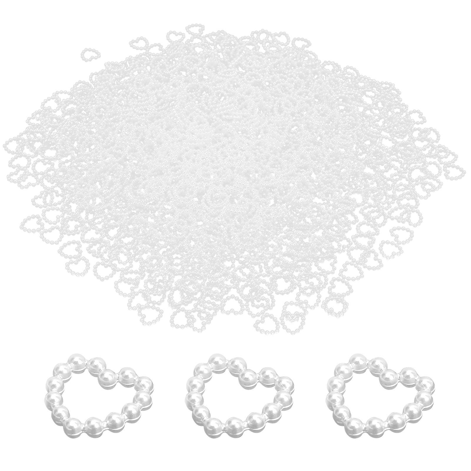 

1000Pcs Pearl Beaded Heart Cute Appearance Bright Colors Jewelry Accessories for Bracelets Earrings Necklaces