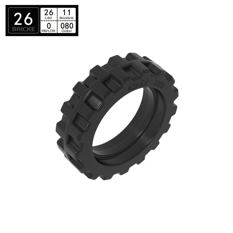 

BRICKE 50861 Retro Motorcycle Tires Building Blocks, Compatible with LEGO Parts, MOC Accessories Piece чорний