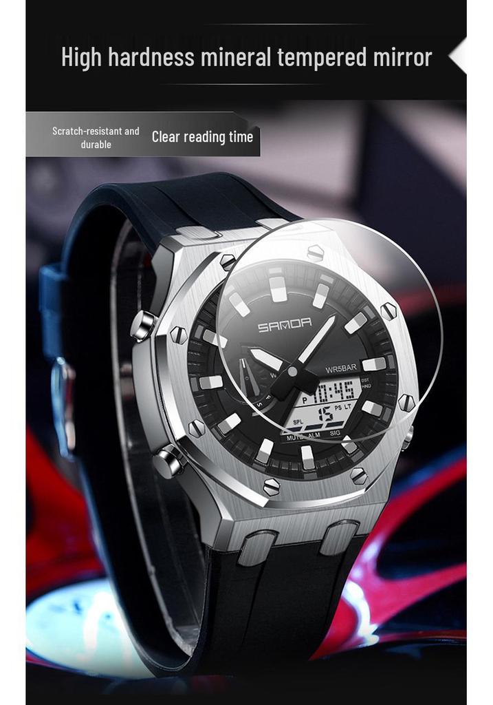 Sanda Octagonal Multifunctional Luminous Waterproof Men's Watch