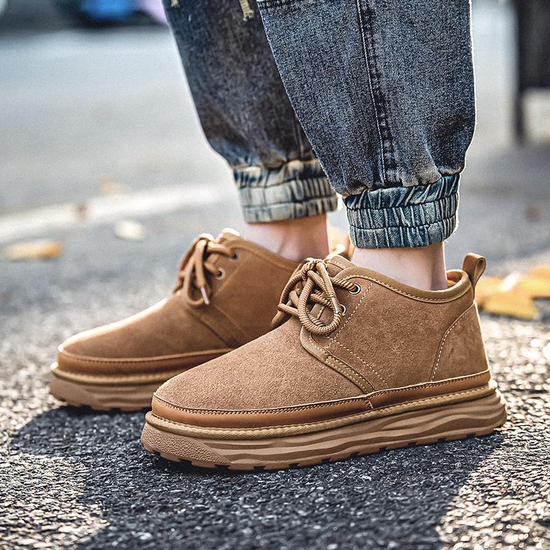 Fashion Mens Boots Winter Keep Warm Snow Boots Fashion Plush Cotton Shoes Man Boots Driving Moccasins Quality Men comfort Loafers Cotton