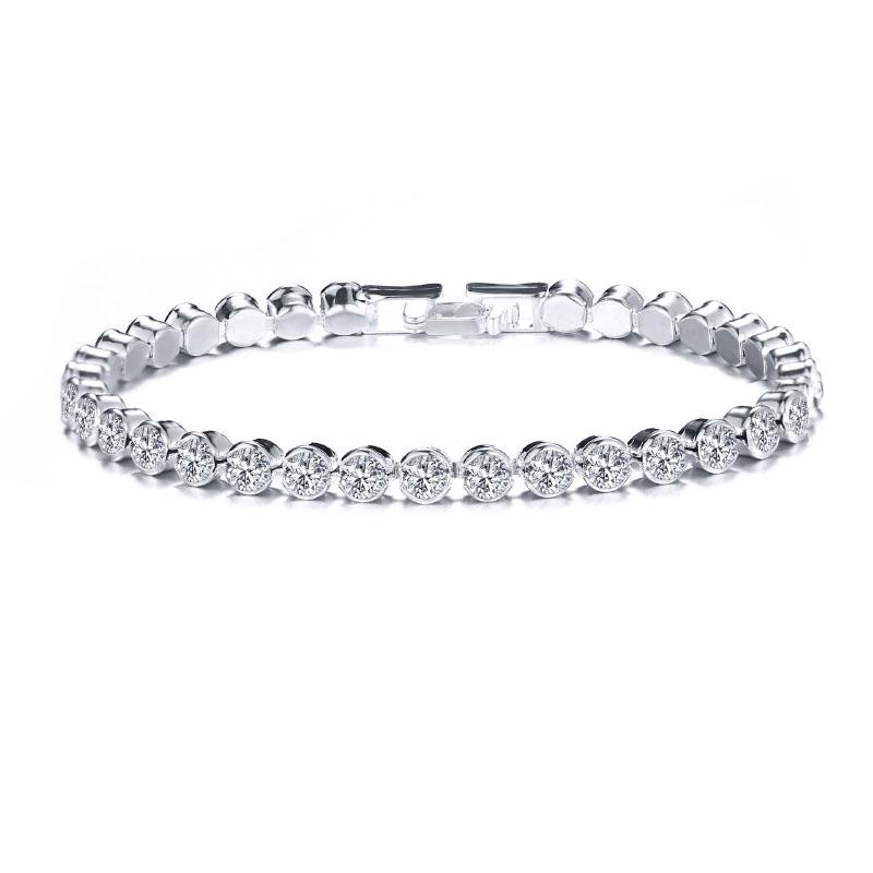 

Fashion Gold Silver Color Women Tennis Braclet Valentine s Day Braclet Gift For Her Casual Pulseria Accessories Official Jewelry 17cm(6.7inches)