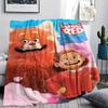 1Pc Cartoon Red Panda Print Flannel Blanket, High Quality Comfortable for All Seasons, Home Decor, Warmth and Comfort, Perfect for Gifts
