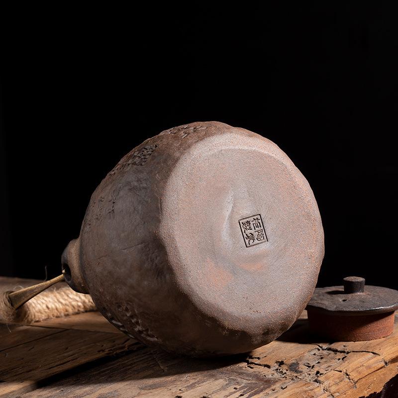 250ml Gilt Handle Teapot with Rope, Anti-scald Tea Brewing Pot