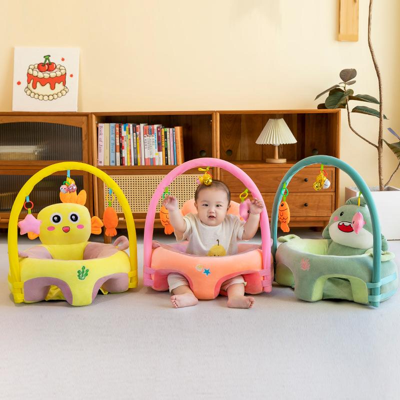 Silla de Aprendizaje para Sentarse con Respaldo Alto para Bebés, Silla de Práctica Anti-Caída para Sentarse, Silla de Comedor para Bebés, Sofá Pequeño Super Suave de Cristal para Niños