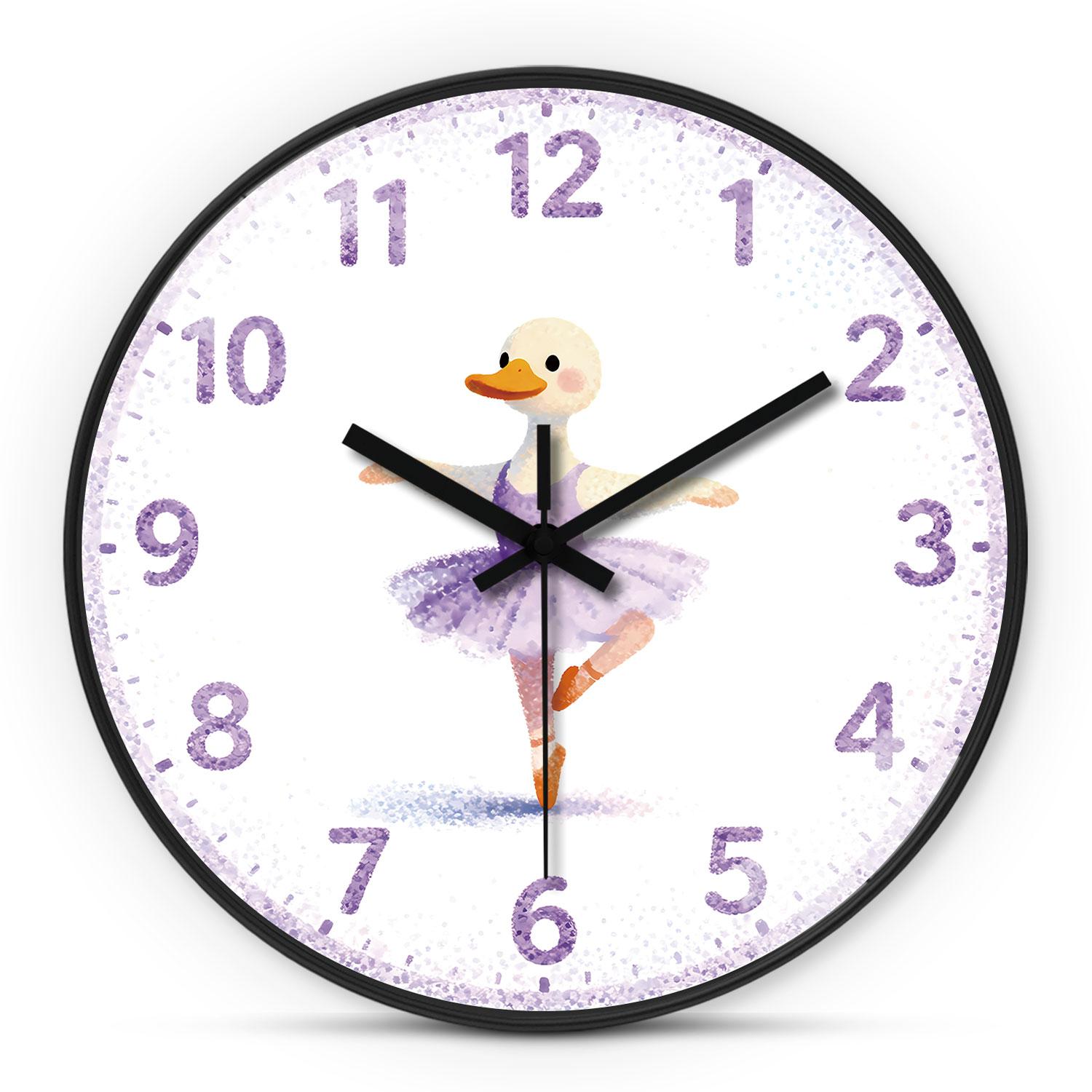 High-Quality 1 High-Quality Purple High-Quality Ballet High-Quality Swan High-Quality Wall High-Quality Clock, 8-12Inch High-Quality Round (as the picture,8 Inch)