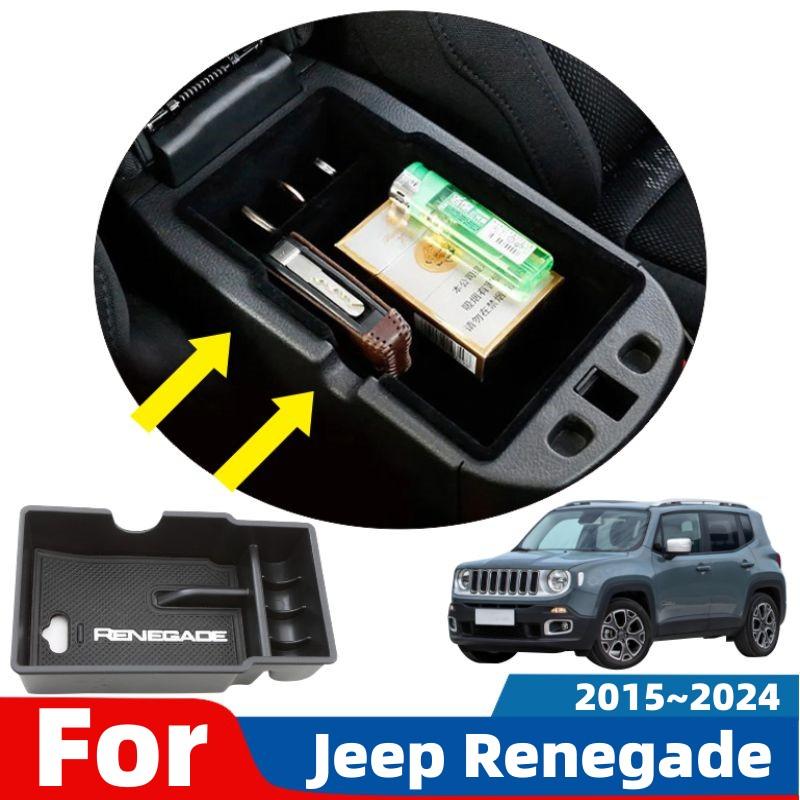 

For Jeep Renegade 2015~2017 2018 2019 2020 2021 2022 2023 2024 Car Console Armrest Hidden Black Storage Box Interior Accessorie