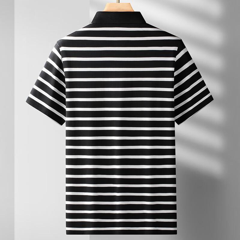 Men's Plus Size Striped Color Block Cotton Blend Polo Shirt