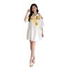 Ropa de Dormir Cómoda de Verano para Mujer Botones Delanteros Seda de Hielo Ropa para el Hogar Suelta Casual Estampada para Descansar
