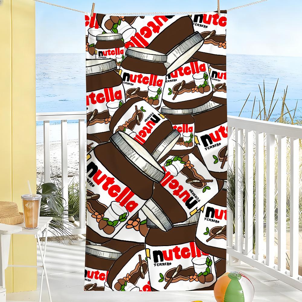 Schokolade Süß N-Nutellas-S Logo Handtuch Weich Pool Geschenk Für Reise Fitnessstudio Dusche Camping Schnelltrocknend Sport Groß Strandhandtücher