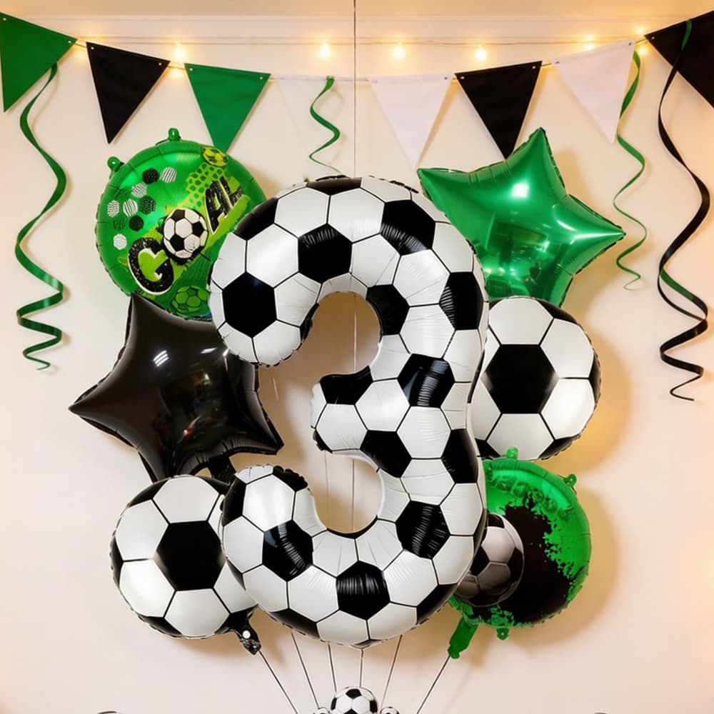 Football Digital Balloon Party Decoration Balloon Football Printed Digital Balloon 0-9 for Football Theme Birthday Party Balloon