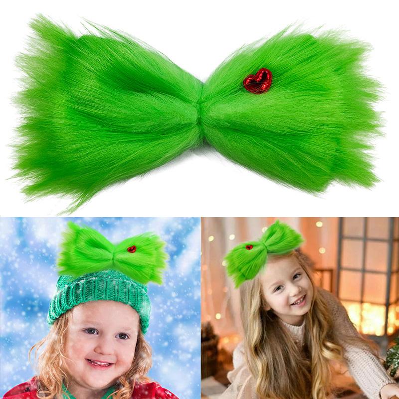 

1Pc Girl Creative Headdress Green Hair Hairpin Christmas Clips зелений