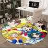 1pc Sailor Moon Anime Cartoon Design Round Carpet  Office Chair Mat, NonSlip Rug for Home Decor, Living Room, Bedroom