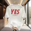 Unisexs Cotton Tshirts Black 5XL T Shirt for Unisex Casual Summer Wear Fashion Letter Yes Print Tee Shirts White Unisex Clothing