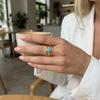 Vintage Stone Layered Stainless Steel Rings for Women Elegant Gold Plated Adjustable Ethnic Statement Ring Party Jewelry Gift