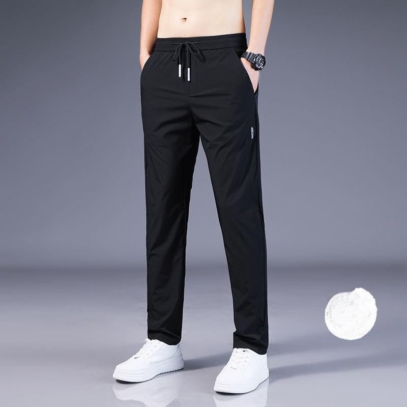 Mens Summer Ice Silk Joggers With Micro Elastic Stretch For Casual Youth Wear