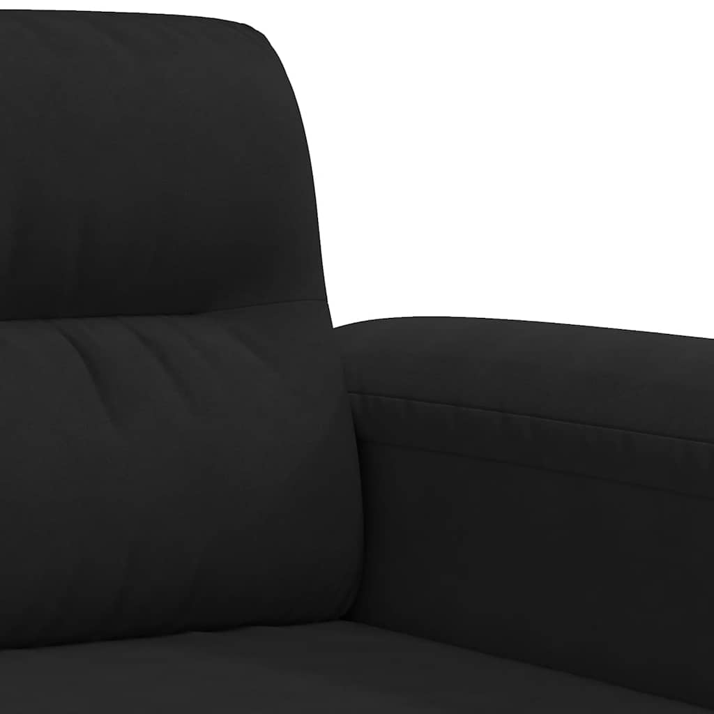 Vidaxl Sofa 2-Osobowa, Czarna, 140 Cm, Tapicerowana Mikrofibrą