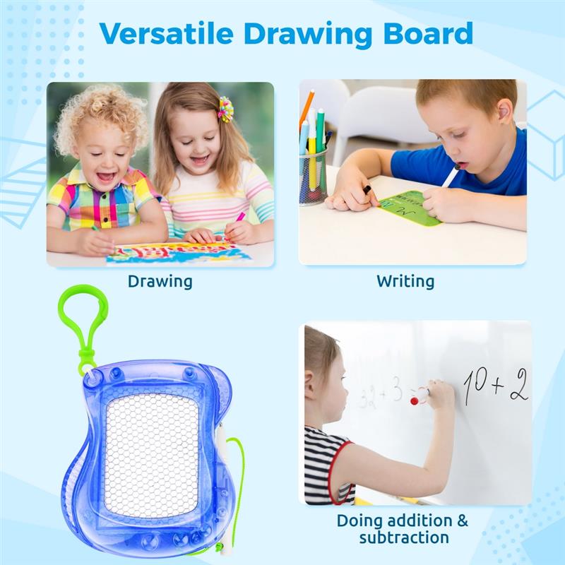 12Pcs Mini Drawing Board Magnetic Doodle Board Backpack Keychain Board With Pen Kid Sketch Erasable Drawing Pad For Birthday