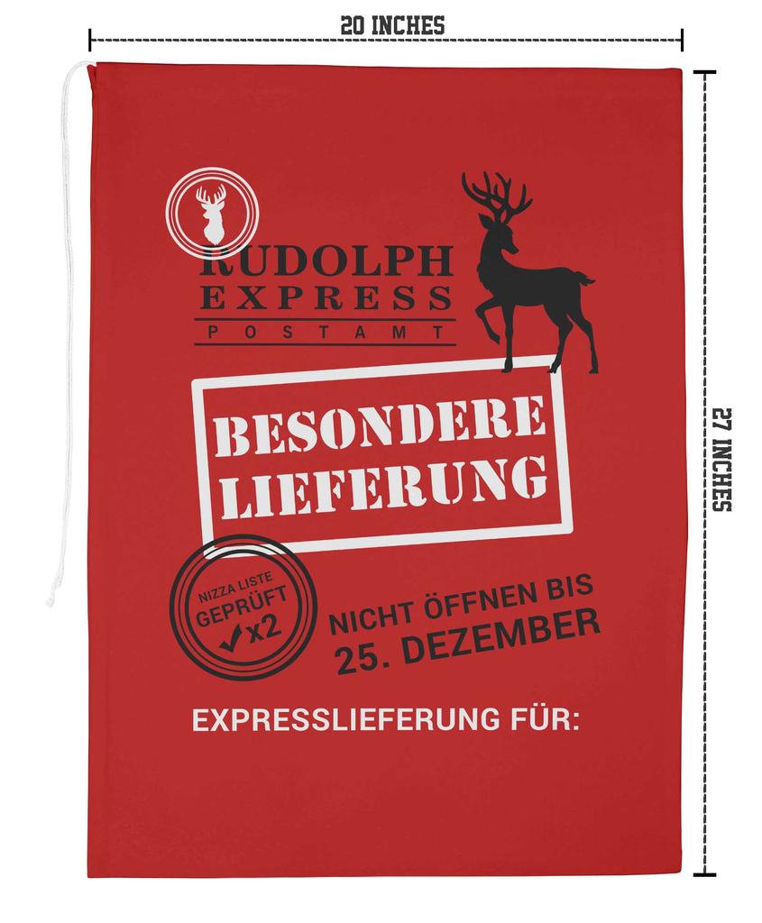 Printtoo Pack of 2 Drawstring Special Delivery Extra Large Size Christmas Sack Re-Usable Xmas Present Storage 27x20 Inch