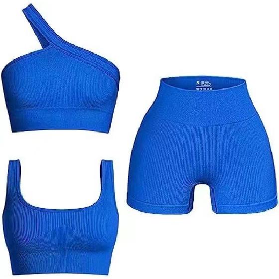 Seamless Thread Top Sexy Single Shoulder Back Running Fitness Yoga Top For Women