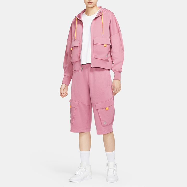 Jordan Full-Zip Hooded Sweatshirt Jacket Women Outerwear Light-Raspberry-Red CU6326-680