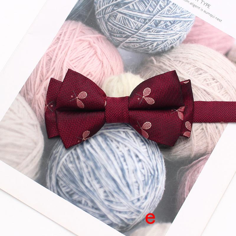 Färgvävd Jacquard Herrfluga 6cm Dubbellager Randig Liten Blomma Affärs Retro Kostym Skjorta Fluga