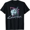 Futuristic Skull with Tech Wires Retro 80s Vibe T-Shirt