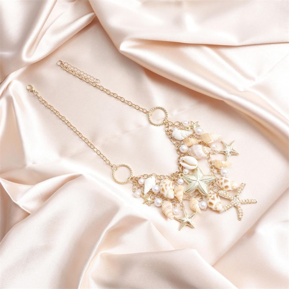 Pendant Clavicle Chain Women Pearl Shell Clavicle Necklace Fashion Shell Multilayer Necklace  Girls