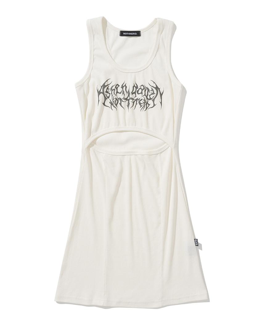 Notponerd W Ashen Dawn Thorn Logo Mini Dress - Ivory
