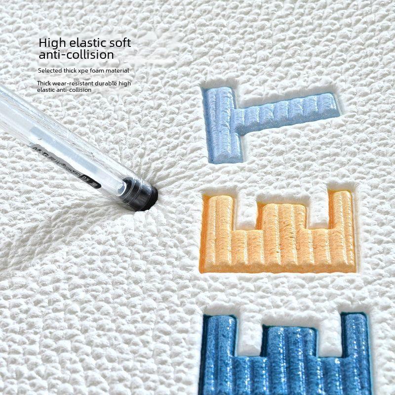 3D Soft Tatami Wall Protection Stickers - Self-Adhesive Anti-Collision for Children's Room and Bedside.