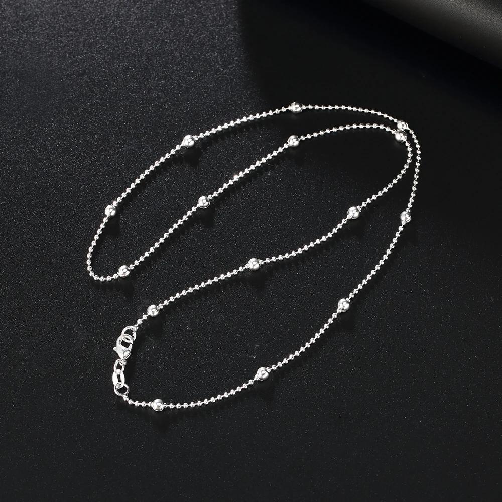 Copper Necklace 16/18/20/22/24 inches fine Round bead chain For Women high quality Fashion Jewelry Christmas Gifts