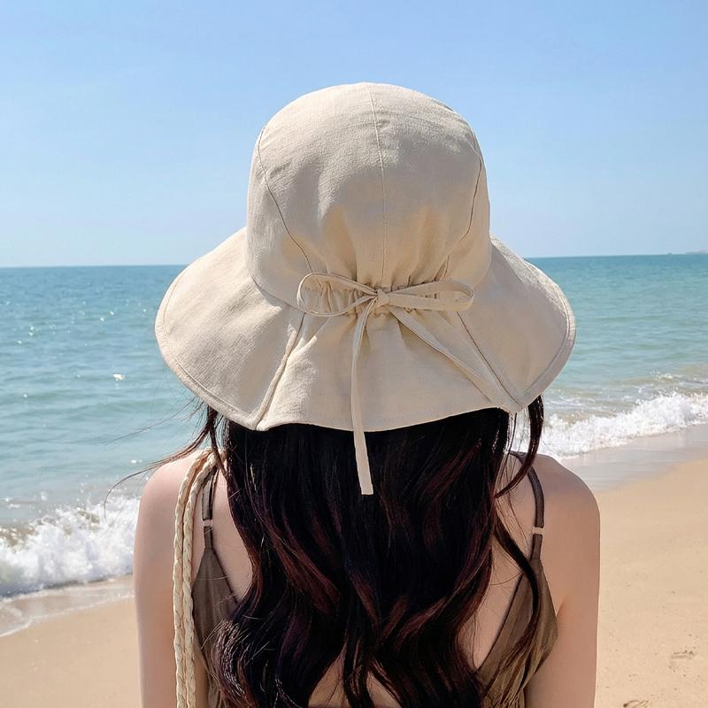 Summer outdoor large brim sun hat, children's sun hat, Korean version fashionable bow fisherman hat
