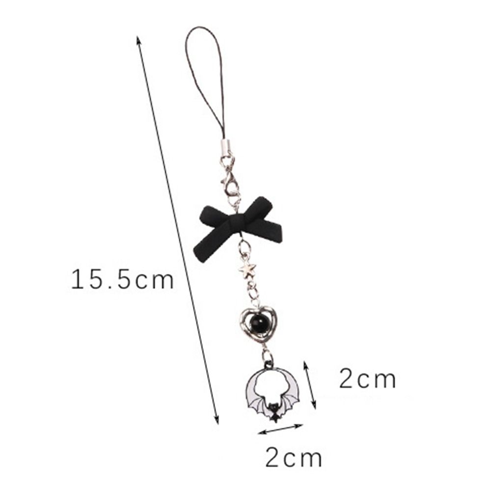 Gothic Style Mobile Phone Chain Black Butterfly Mobile Keychain Lanyard  Women Girls