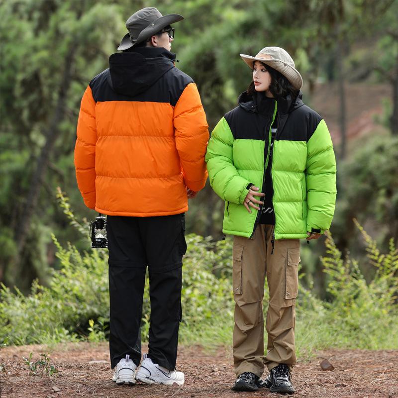 New Men's Cotton-padded Clothes Couple Fashion Coats, Women's Cotton-padded Clothes Light Board Bread Clothes Thickened Color Matching Coats