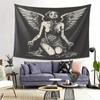 Gothic Fallen Angel Tapestry Black and White Strange Art Tapestry Bedroom Living Room Dormitory Home Decoration